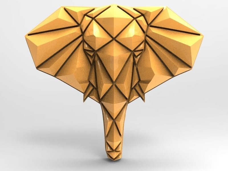 géométrique l'éléphant animal oiseau géométrie art mode bijoux 3D print model - Mito3D