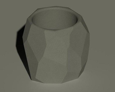geometric flower pot art shape abstract design nature texture deco houseware house accessories 3d print model - Mito3D