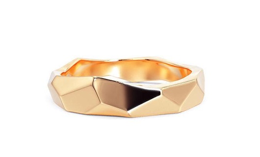 geometric gold ring printable diamond wedding cad fashion jewelry silver engagement luxury shape rings 3d print model - Mito3D
