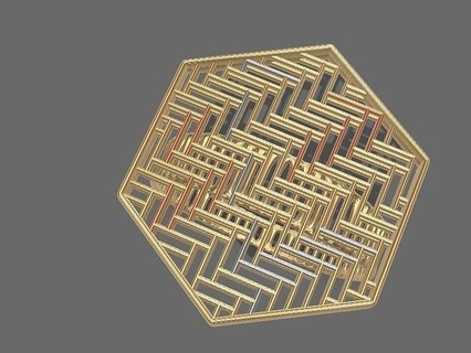 geometrisch Hexagon jali Ring stl verifiziert Schmuck druckbar Platin Juwel Mode zeitgenössisch stilvoll Gold Prototyp 3d cad Hochzeit Sterling Ringe 3d print model - Mito3D