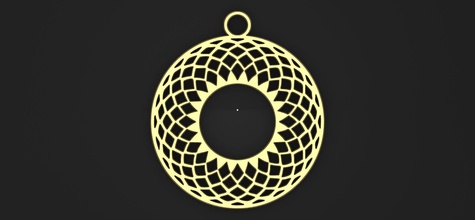 geometric pendant 3 flower keychain keyring jewelry geometry pattern art fashion pendants 3d print model - Mito3D