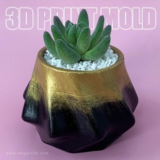 geometric planter mold - 3d mould print 3dprint concrete pla vase pot cement pour diy handmade minimalist decor cast casting house 3d print model - Mito3D
