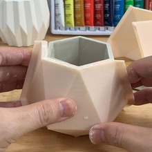 geometrisch pflanzgefäße topf schimmel 3d gedruckt 3dprint beton pla vase pflanzer zement diy handgemacht minimalistisch dekor gießen saftig wiederverwendbar hobby 3d print model - Mito3D