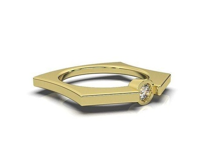 geométrico anillo joyería joya anillos oro imprimible diamante plata boda compromiso brillante platino libra esterlina moda 3d print model - Mito3D