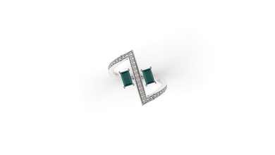 geometrischer ring-baguette Schmuck Juwel Ringe ring Mode 3dm obj stl Ringen drucken 3d Kunst Silber Juwel-Mode 3d print model - Mito3D