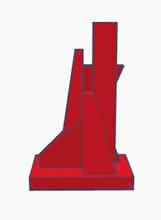 geometric sculpture architecture growth symbol abstract minimalism cubism statue shape red art sculptures 3d print model - Mito3D