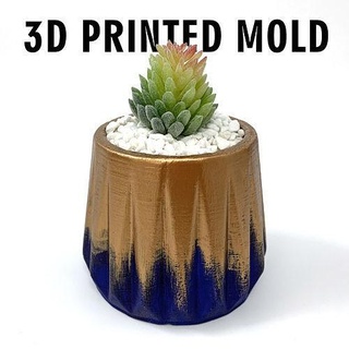 geometric shaped planter mold - 3d printed mould 3dprint concrete pla vase pot cement pour diy handmade minimalist decor cast casting succulent house 3d print model - Mito3D