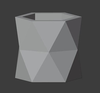 geometric shaped vase pen holder printable model triangle illustration shape square design art house decor 3d print model - Mito3D