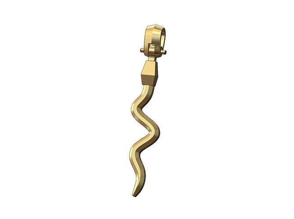 geometrik yılan kolye kefalet takı yazdırılabilir altın gümüş cazibe basit 3d model moda beyler piton minimalist 3d print model - Mito3D