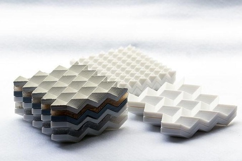 geometrisch Quadrat Untersetzer Muster tesselliert Design abstrakt Falte Falten Origami zeitgenössisch modern gestalten falten Dekor Haus 3d print model - Mito3D