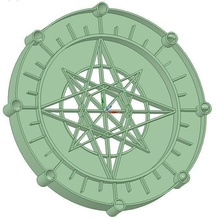 geométrico estrella luna ciclo yoga navegación símbolo exploración náutico yogui geometría decoración místico armada yate mar barco brújula guia ilustración longitud orientación pasatiempo bricolaje diy 3d print model - Mito3D