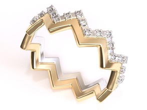 geometric wedding band pave diamond ring jewelry gold rings silver gem fashion engagement brilliant engagem jewel printable rubi 3d print model - Mito3D