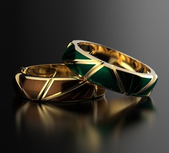 la geometría del anillo esmalte de el joyería elegante plata sterling oro diseño art moderno modelo 3d impresión precioso los anillos 3d print model - Mito3D
