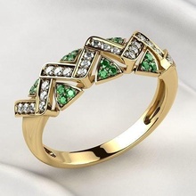 geometrie muster mode gold ring nashorn juwel drucken 3dprint druckbar diamant brillant rubin saphir citrin smaragd engagement hochzeit rhodium schlange dreieck schmuck ringe 3d print model - Mito3D