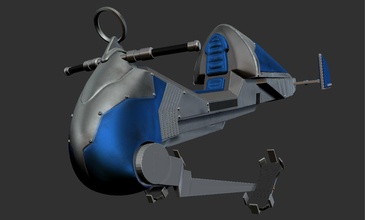 geonosiano speeder personalizzato stella guerra spazio nave yoda jedi veicolo aeromobili militare Giochi giocattoli 3d print model - Mito3D