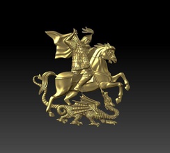george victorious stgeorge saintgeorge georgethevictorious cross saints jewelry jewel gold dragon 3dprint church icon milling pendant coat of arms 3d print model - Mito3D