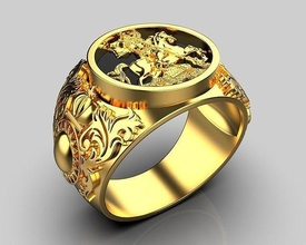 Jorge victorioso anillos 30 lujo joyería joya oro diseño diamante compromiso platino imprimible anillo Moda belleza plata 3d print model - Mito3D