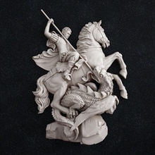george vitorioso escultura estátua cupido religião deus homem cavalo animal arte esculturas joalheria pingente ouro anel 3d print model - Mito3D
