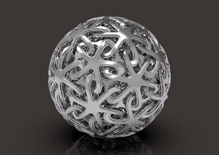 geosebhere prata bola geometria símbolo resumo geométrico highpoly poliedro impressão imprimível scifi arte estátua escultura matemático decoração 3d print model - Mito3D