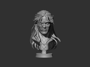 geralt of rivia 3d bust witcher brujo man henrycavil superman character hunter game ps4 creature monster games toys 3d print model - Mito3D