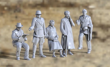 alemão civis a arte pessoa humanos feminino cavalheiro cidadão esculturas 3d print model - Mito3D