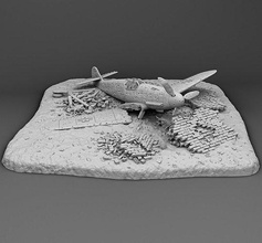 Tedesco aereo messerschmitt bf 109 rotto esercito urss guerra mondo Pericolo 3d Modelli stampa cane Giochi giocattoli tecnico 3d print model - Mito3D