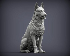alemão pastor cão natureza mamífero animal escultura estatueta lembrança 3d impressão modelo esculpir arte esculturas estátua imprimível 3d print model - Mito3D
