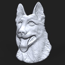 alemão pastor cão bas alívio cnc cachorros mamífero escultura imprimível 3d impressão arte zbrush marcenaria esculturas 3d print model - Mito3D
