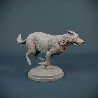 alemão pastor cão corrida pré apoiado imprimível animal figura estatuetas caça miniaturas escultura miniatura sentado vista mamífero canino doméstico arte esculturas 3d print model - Mito3D