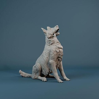 alemão pastor cão sentado pré apoiado imprimível animal figura estatuetas caça miniaturas corrida escultura miniatura vista mamífero canino doméstico arte esculturas 3d print model - Mito3D
