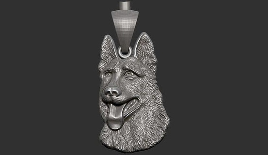 allemand berger pendentif chien chiens mammifère bas soulagement cnc sculpture imprimable impression art zbrush chiot bijoux 3dprint dogpendant pendentifs 3d print model - Mito3D