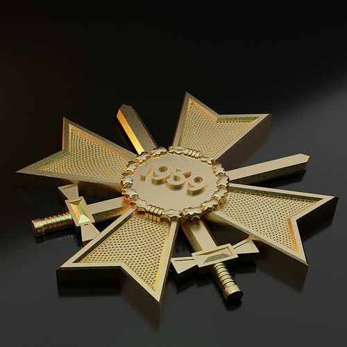 alemán guerra mérito cruzar clase 1939 medalla Ejército Alemania Guerra Mundial premio Insignia insignias pasatiempo bricolaje diy 3D print model - Mito3D
