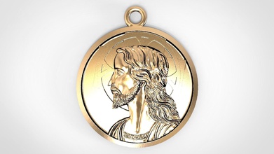 jésus dio ti protéger or rétro imprimable argent pendentif dieu religion enregistrer traverser bijoux pendentifs catholique christian bible 3d print model - Mito3D