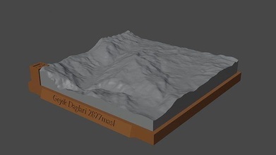 geyik dağları dağ manzara yanardağ arazi çevre doğa fotogrametri yükseklik dem Bilim 3d print model - Mito3D