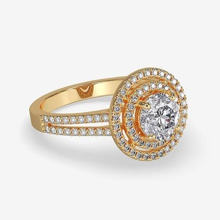 gg-0005 gold ring diamonds center engagement render images videos jewelry diamond wedding printable rings 3d print model - Mito3D