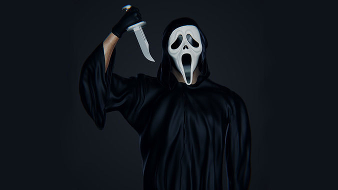 fantasma viso maschera urlare film puntello oggetti scena cosplay 3d 3dprinting stl 3dmodel giochi giocattoli 3D print model - Mito3D