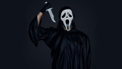 ghost face mask scream movie prop props cosplay 3d 3dprinting stl 3dmodel games toys 3d print model - Mito3D