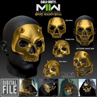 ghost gilded reaper bone chiller golden skull mask mw2 - warzone simon riley modern warfare new skin cod call duty halloween games toys 3d print model - Mito3D