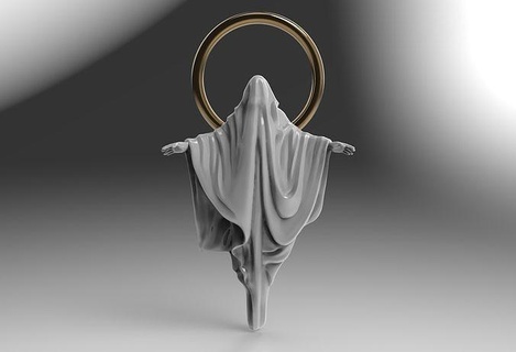fantasma colgante pendiente Arte oro joyería joya imprimible mujer plata colgantes 3d print model - Mito3D
