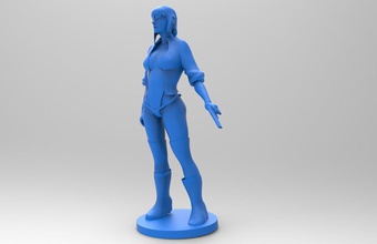 fantasma in conchiglia donna azione ragazza scultura pistola arte sculture 3d print model - Mito3D
