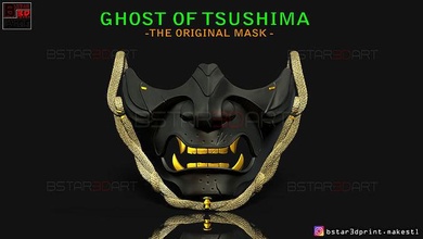 ghost of tsushima - mask halloween cosplay helmet costume devil japanese japan ghostoftsushima hannya oni face covid samurai horror games toys 3d print model - Mito3D