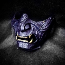 ghost of tsushima - mask patterned high details carved samurai cosplay hannya oni kitsune japanese japan halloween covid face bstar3dprint games toys 3d print model - Mito3D