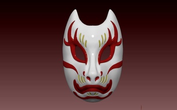 fantasma of tsushima tomoe kitsune maschera demone gioco video yokai samurai giappone giapponese giocattoli cosplay costume halloween casco giochi 3d print model - Mito3D