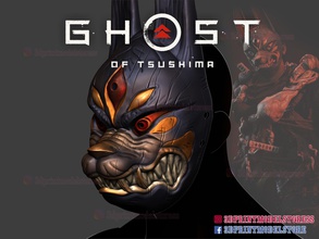 geist of tsushima legenden maske oni halloween cosplay japanisch samurai helm jäger nioh ronin attentäter japan spiele spielzeuge 3d print model - Mito3D