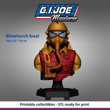 gi Joe caracteres soplete busto juguetes 3dprint dibujos animados coleccionables zbrush GI 3dmodel figuras acción imprimible juegos Ejército combate Series Televisión 80s 3d print model - Mito3D