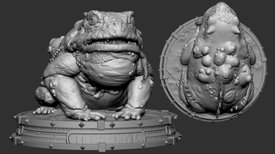 Riese Frosch Hexer Monster Kröte Kanal düster Fantasie fiktiv Kreatur Spiele Spielzeuge Tafel 3d print model - Mito3D