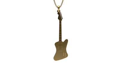gibson firebird altın yazdırılabilir Gümüş takı kolye alet müzik hediye mutlu moda güzellik 3d print model - Mito3D