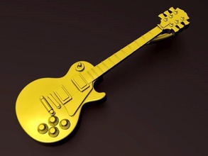gibson lespaul anhänger gitarre silber schmuck lp gold musik instrument 3d print model - Mito3D