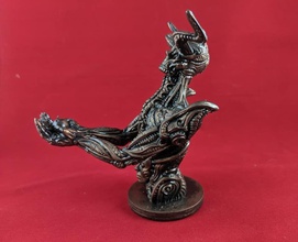gift art biomechanical giger bust alien scifi demon skull horns creature sculptures 3d print model - Mito3D