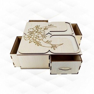gift box 4 1 laser cutting project jewelry unique cut engraving boxes svg vector pattern template drawing glowforge cnc hobby diy 3d print model - Mito3D